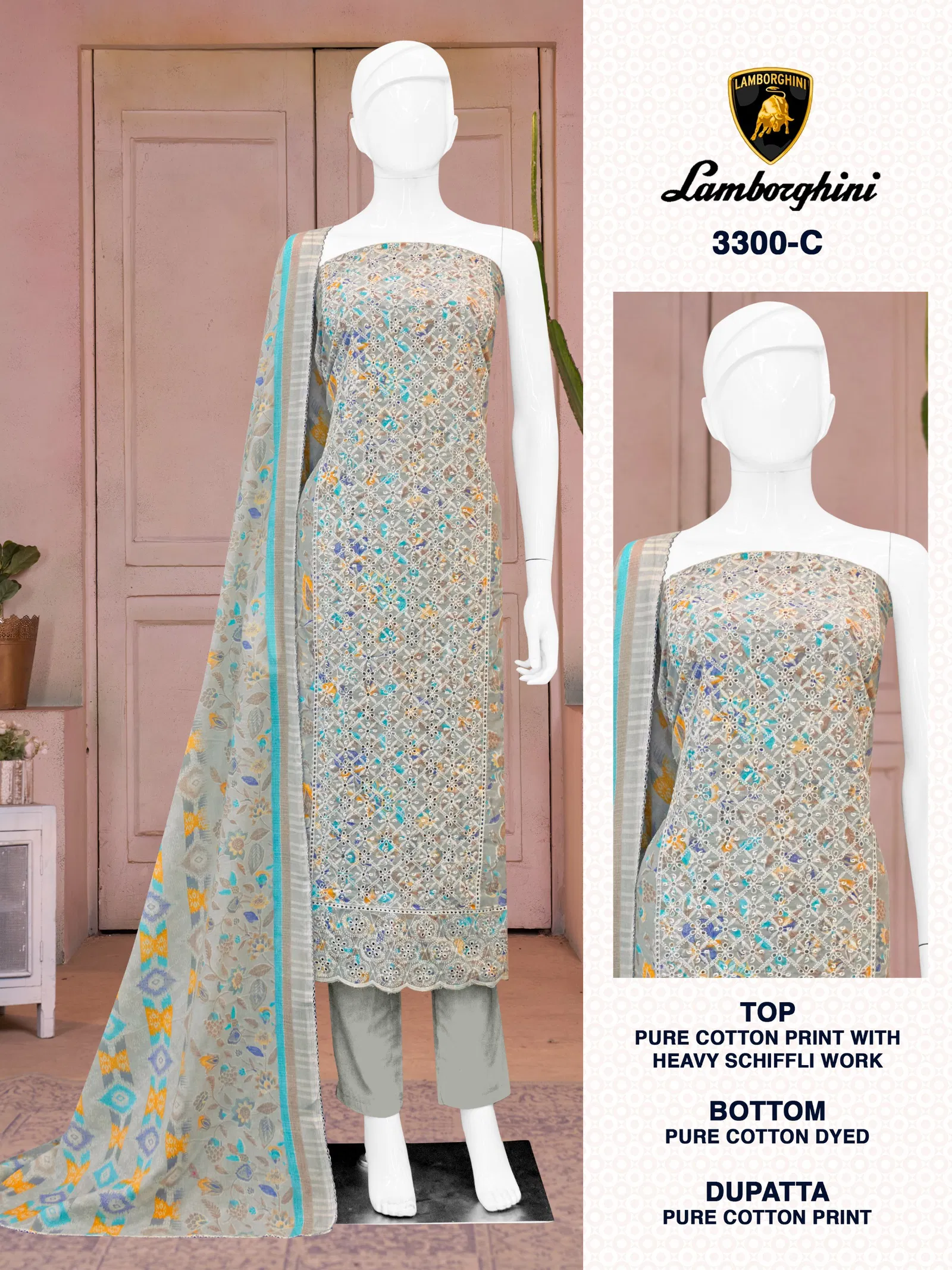 Lamborghini 3300 By Bipson Cotton Printed Dress Material Wholesalers In Delhi